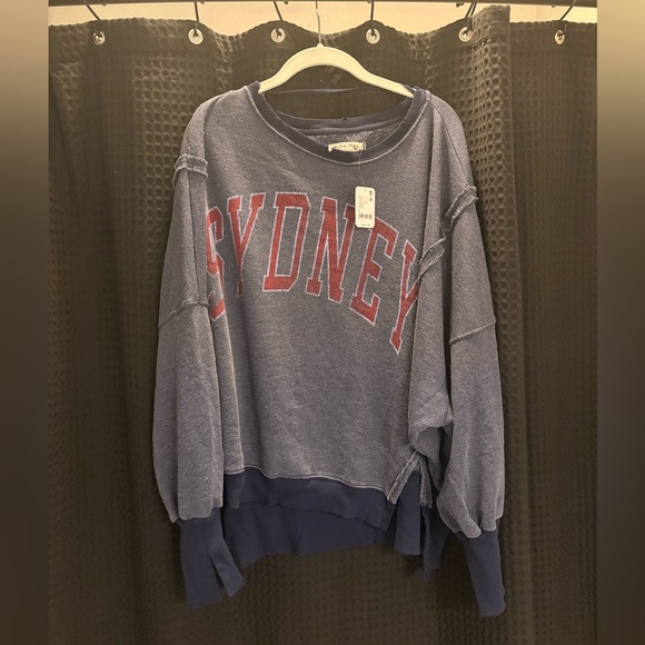 Free People We The Free Graphic Camden Pullover Medium Sydney Combo NWT - Picture 4 of 6